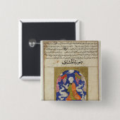 Een Man lezen, illustreren Vierkante Button 5,1 Cm (Voorkant /achterkant)