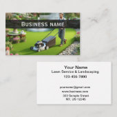 Een Man maaien grasverzorging Visitekaartje (Voorkant / Achterkant)