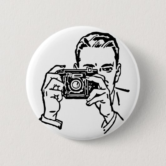Een man met camera Button. Ronde Button 5,7 Cm (Voorkant)