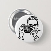 Een man met camera Button. Ronde Button 5,7 Cm (Voorkant /achterkant)