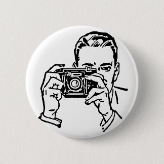 Een man met camera Button. Ronde Button 5,7 Cm