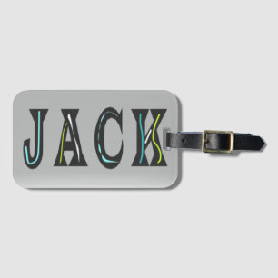 Een Man met de naam Jack is terug met een visiteka Bagagelabel