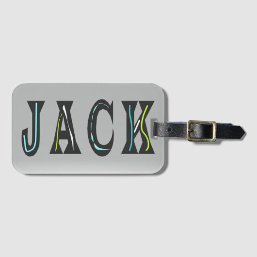 Een Man met de naam Jack is terug met een visiteka Bagagelabel (Voorkant (horizontaal))