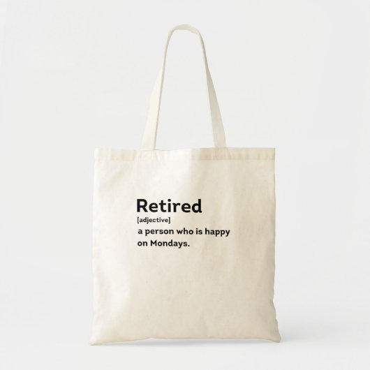 Een man met een gepensioneerde definitie die blij tote bag (Voorkant)