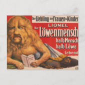 Een Man met Leeuwenkop voorlezen Shakespeare, 1913 Briefkaart (Voorkant)