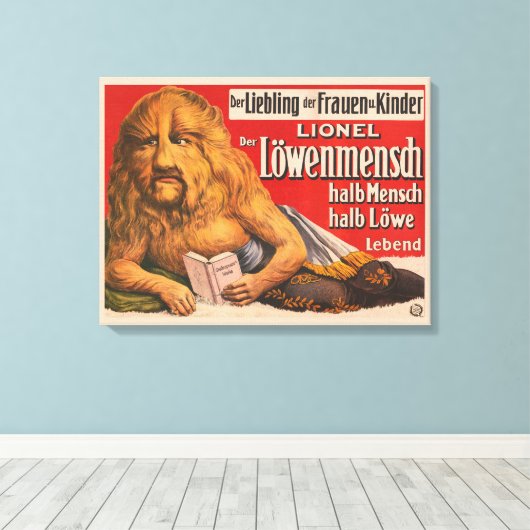 Een Man met Leeuwenkop voorlezen Shakespeare, 1913 Canvas Afdruk (Insitu (Houten vloer))