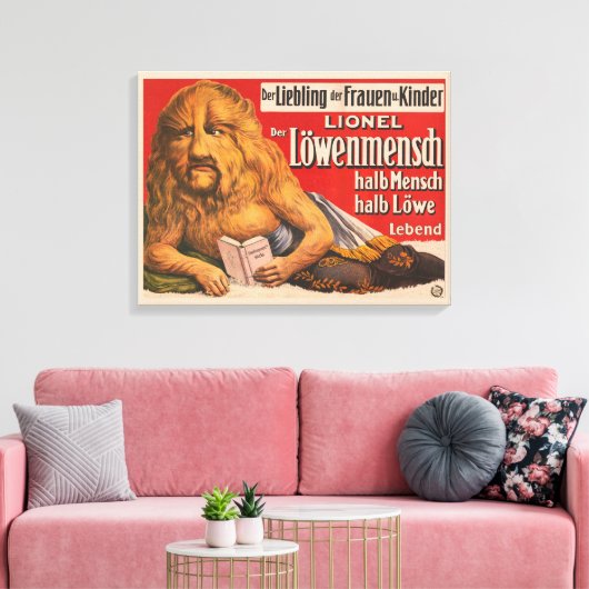 Een Man met Leeuwenkop voorlezen Shakespeare, 1913 Canvas Afdruk (Insitu (Woonkamer))