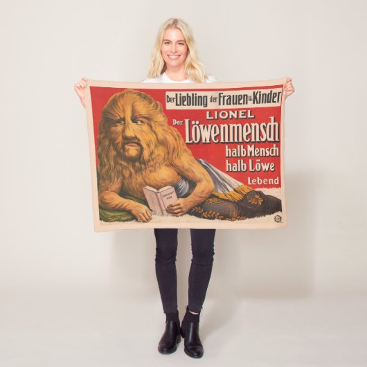 Een Man met Leeuwenkop voorlezen Shakespeare, 1913 Fleece Deken (In situ)