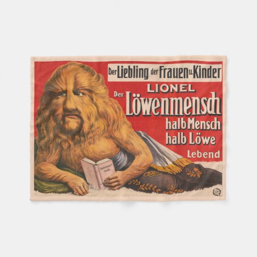 Een Man met Leeuwenkop voorlezen Shakespeare, 1913 Fleece Deken (Voorkant (Horizontaal))