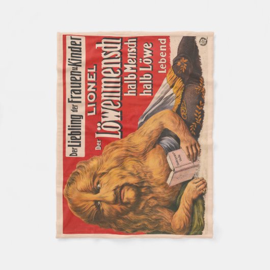 Een Man met Leeuwenkop voorlezen Shakespeare, 1913 Fleece Deken (Voorkant)