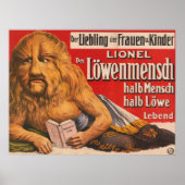 Een Man met Leeuwenkop voorlezen Shakespeare, 1913 Poster (Voorkant)
