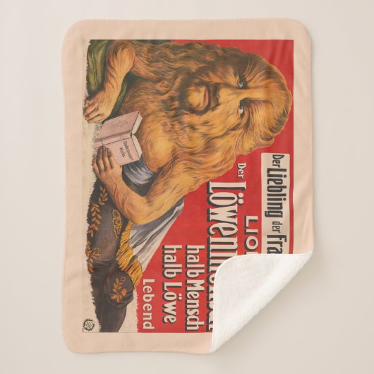 Een Man met Leeuwenkop voorlezen Shakespeare, 1913 Sherpa Deken (Voorkant)