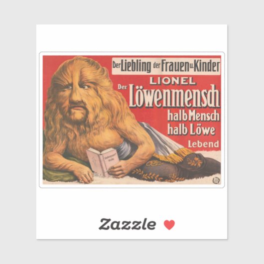Een Man met Leeuwenkop voorlezen Shakespeare, 1913 Sticker (Vel)