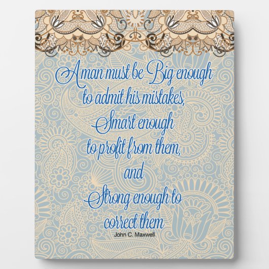 een man moet groot genoeg zijn fotoplaat (Voorkant)