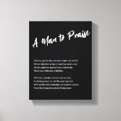 "Een Man om te prijzen" Canvas Afdruk (Voorkant)