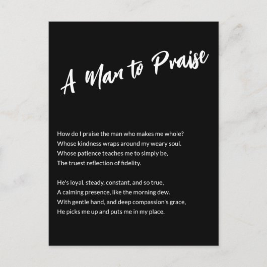 "Een Man om te prijzen" Sentimental Briefkaart (Voorkant)