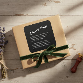 "Een Man om te prijzen" Sentimental Vierkante Sticker