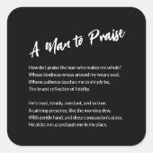 "Een Man om te prijzen" Sentimental Vierkante Sticker (Voorkant)