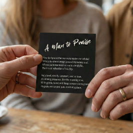 "Een Man om te prijzen" Sentimental Vierkante Visitekaartje