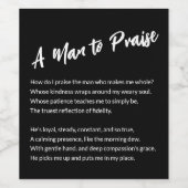 "Een Man om te prijzen" Sentimental Wijn Etiket (Enkel label)