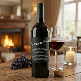 "Een Man om te prijzen" Sentimental Wijn Etiket