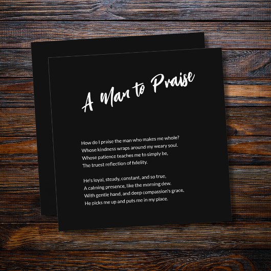 "Een man om te prijzen" Sentimenteel Feestdagenkaart