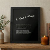 "Een man om te prijzen" Sentimentele lijst wandkun Poster