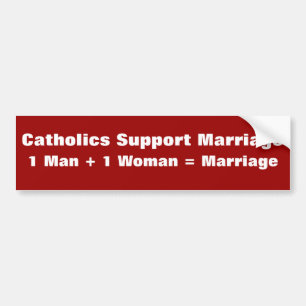 Eén Man plus één vrouw staat gelijk aan huwelij Bumpersticker