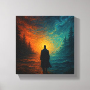 Een Man tussen werelden Canvas Afdruk
