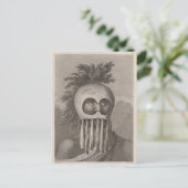 Een Man van de Sandwich-eilanden in een Masker - c Briefkaart (Staand voorkant)