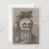 Een Man van de Sandwich-eilanden in een Masker - c Briefkaart (Voorkant / Achterkant)