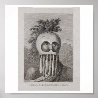 Een Man van de Sandwich-eilanden in een Masker Poster