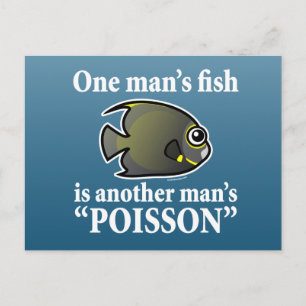 Een Man vis, een ander Man poisson Briefkaart