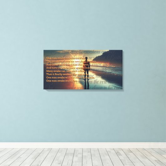 Een Man wakker Canvas Afdruk (Insitu (Houten vloer))