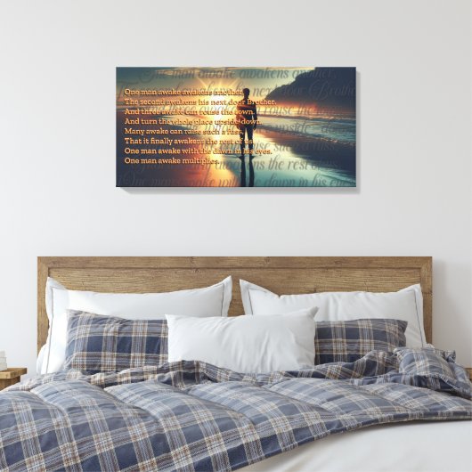 Een Man wakker Canvas Afdruk (Insitu (Slaapkamer))
