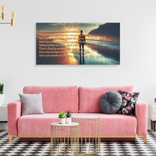 Een Man wakker Canvas Afdruk (Insitu (Woonkamer))