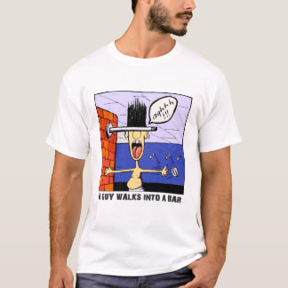 EEN MAN WALKT IN EEN BAR T-shirt