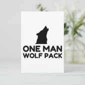 Eén Man Wolf Pack Bedankkaart (Staand voorkant)