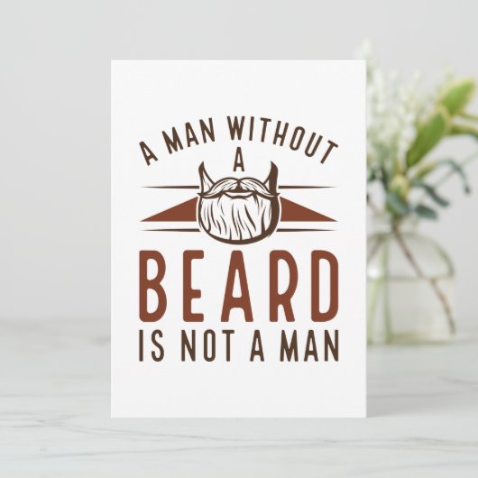 Een Man zonder baard is geen Man Bedankkaart (Staand voorkant)
