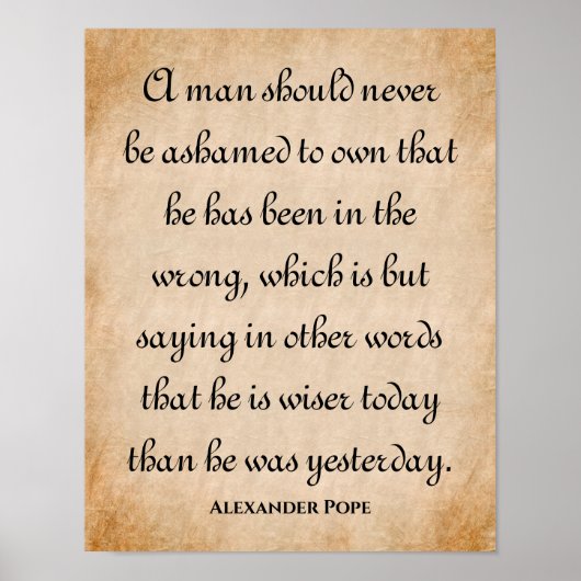 Een Man zou nooit... Inspirerend prijsopgave Poster (Voorkant)