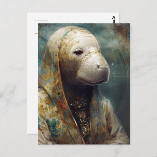 Een Manatee in Robes Briefkaart (Voorkant / Achterkant)