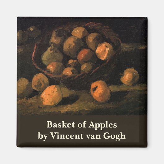 Een mand appels van Vincent van Gogh Magneet (Voorkant)