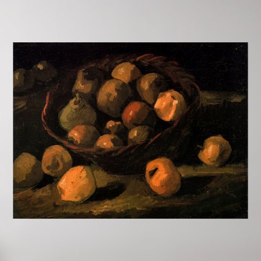 Een mand appels van Vincent van Gogh Poster (Voorkant)