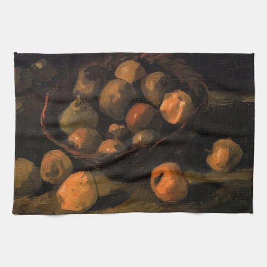 Een mand appels van Vincent van Gogh Theedoek (Horizontaal)