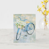 een mand met een blauwe fiets kaart (Gele Bloem)