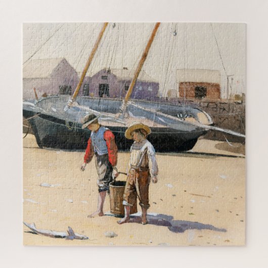Een mand met schelpdieren | Winslow Homer Legpuzzel (Verticaal)