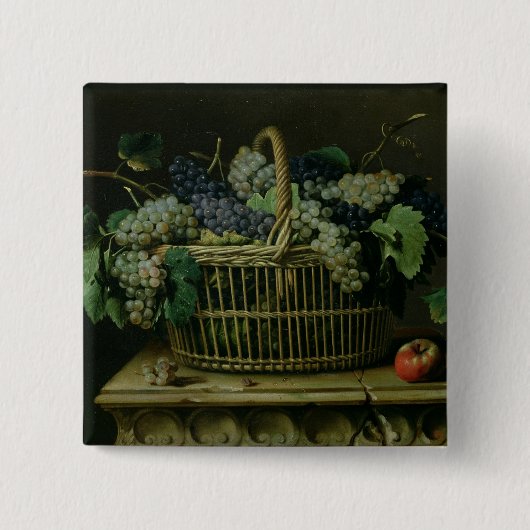 Een mand van druiven vierkante button 5,1 cm (Voorkant)
