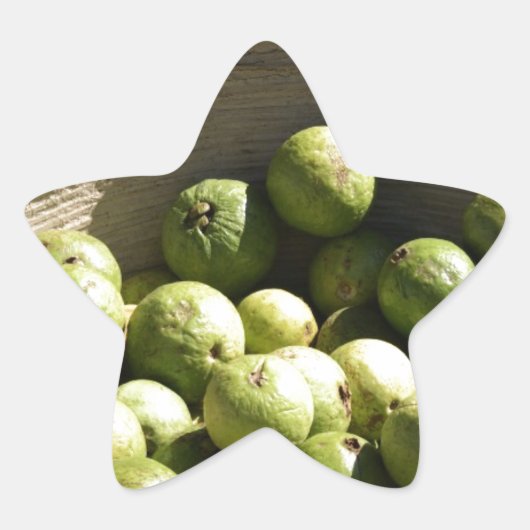 Een mand vol guavas ster sticker (Voorkant)