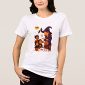 Een mand vol met Halloween glimlach Tri-Blend Shirt (Voorkant)