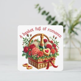 Een Mand Vol Romantiek - Valentijnsdagkaart Bedankkaart